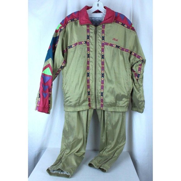 Vintage Head Sportswear Track Suit Women's Size M 2 Piece Jacket Pants Gold